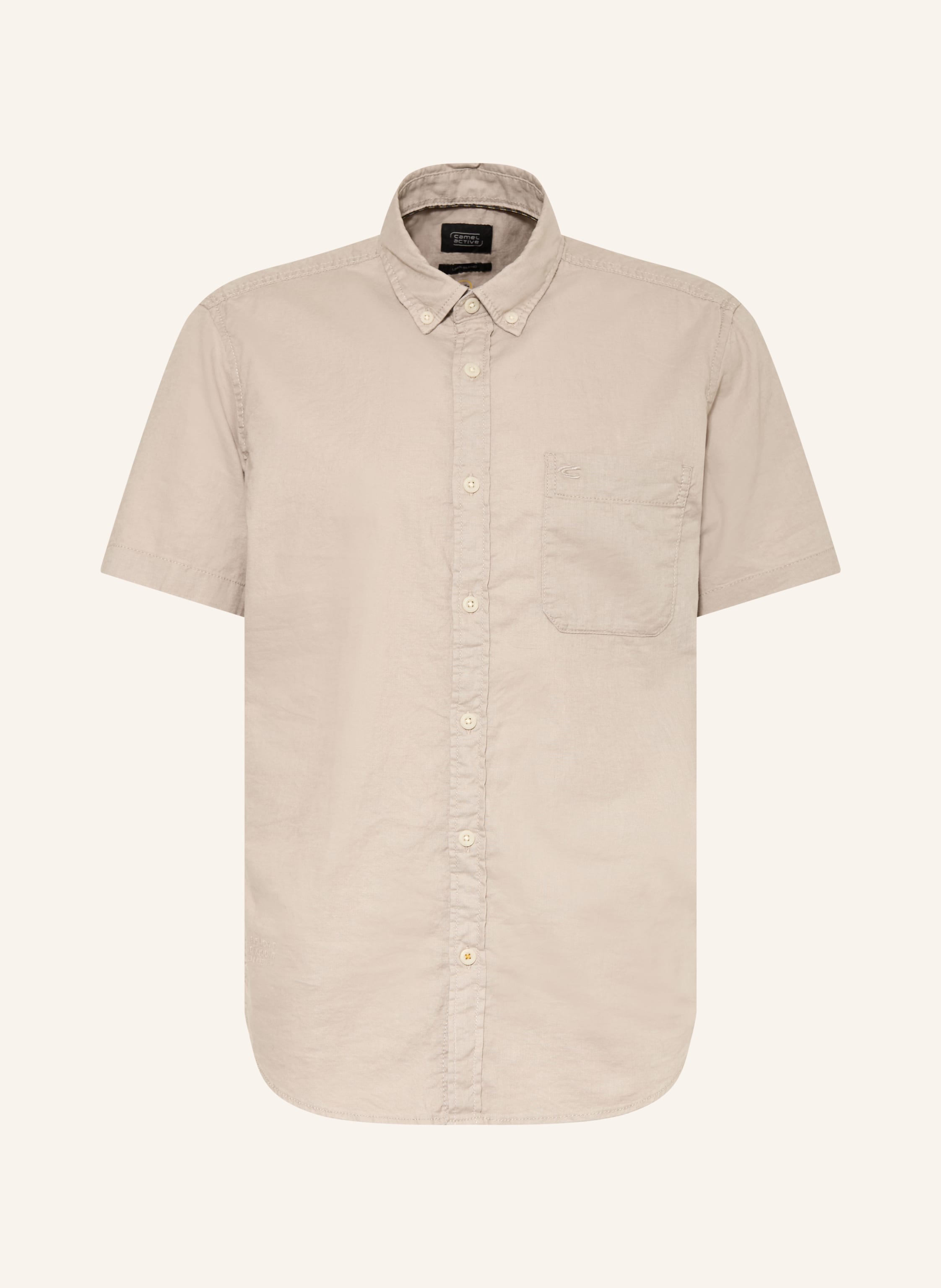 camel active Kurzarm-Hemd Regular Fit mit Leinen