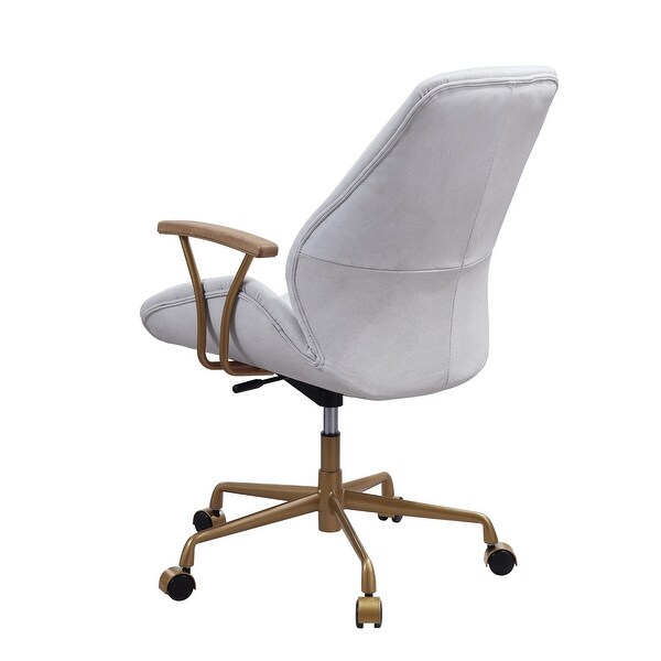 Hamilton Swivel Office Chair with Adjustable Height and Wheel in Vintage White Finish