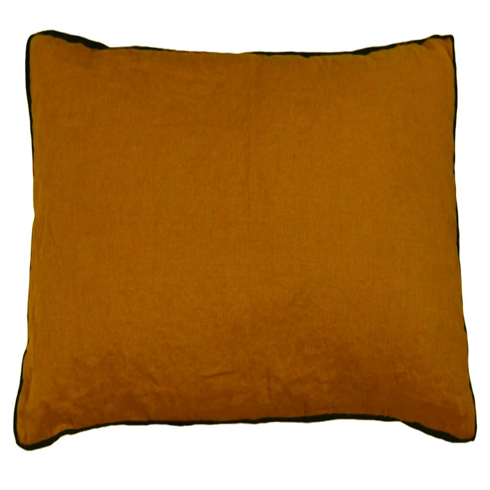 LIN - Housse de coussin pur lin lavé terre cuite 45x45