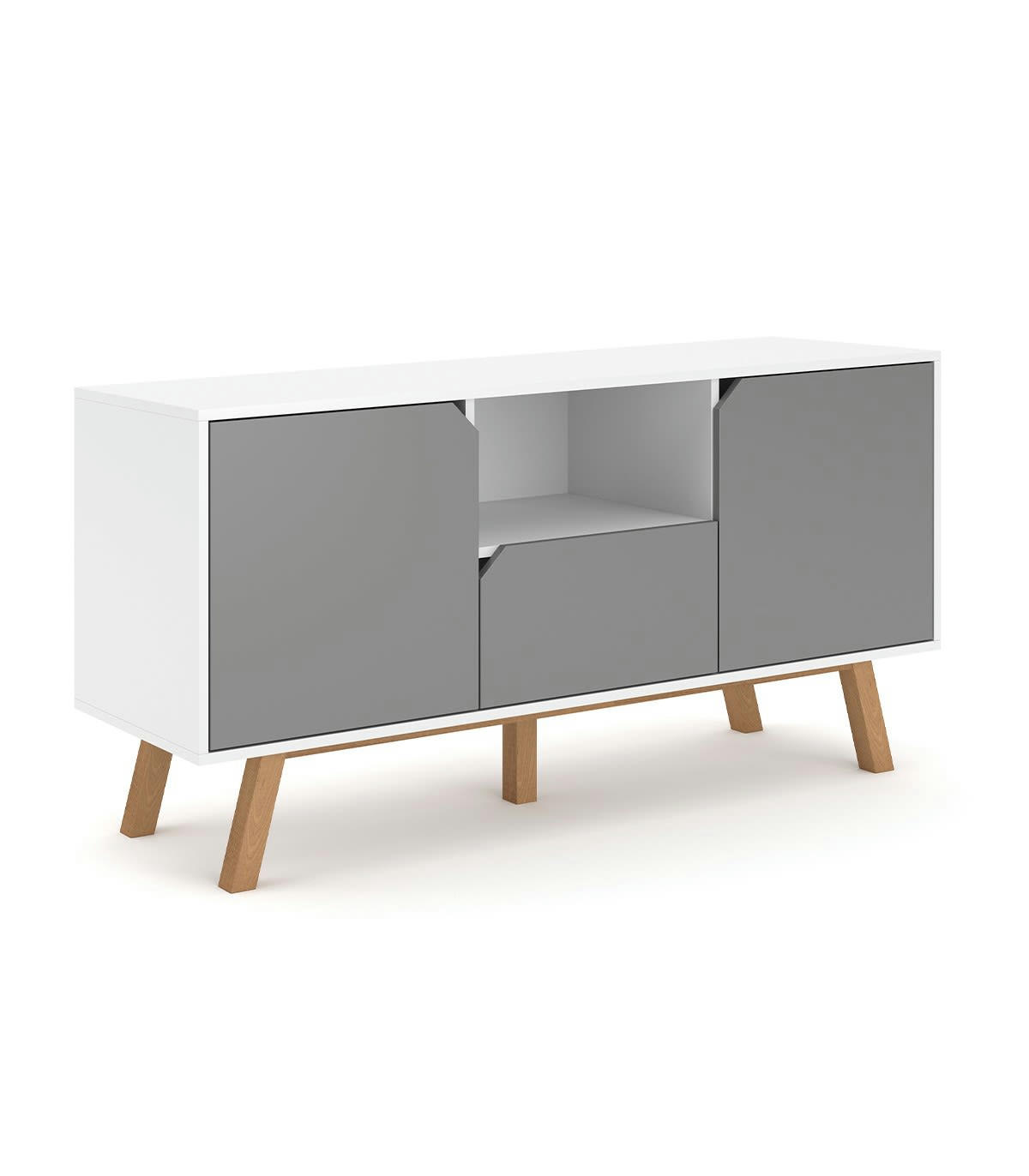 TOKIO - Meuble TV 2 portes 1 tiroir 1 niche L140 cm