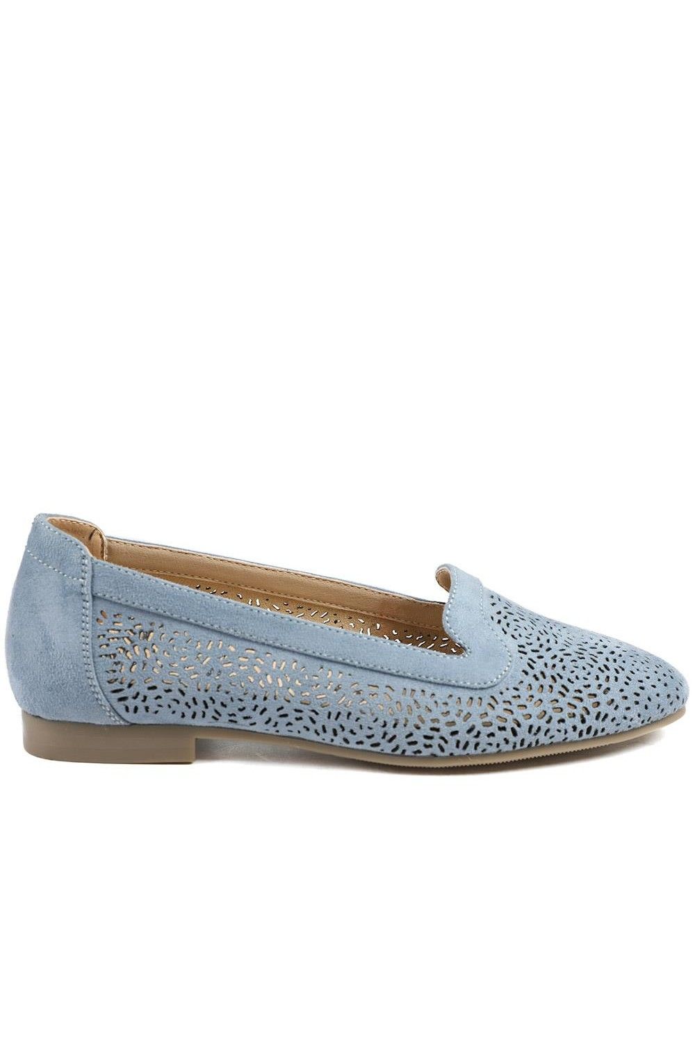Pavers Wide Fit Laser Cut Slip On Shoes