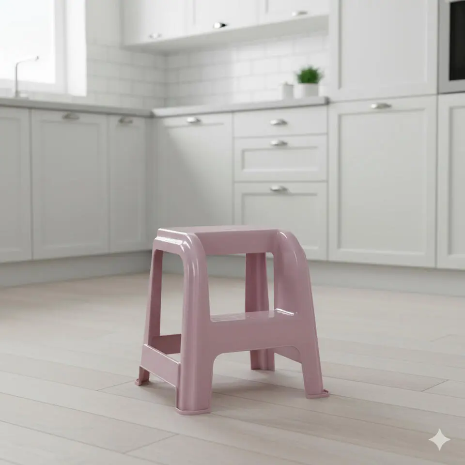 Plasticforte Opstapkrukje - 2 tredes - roze - 45 cm