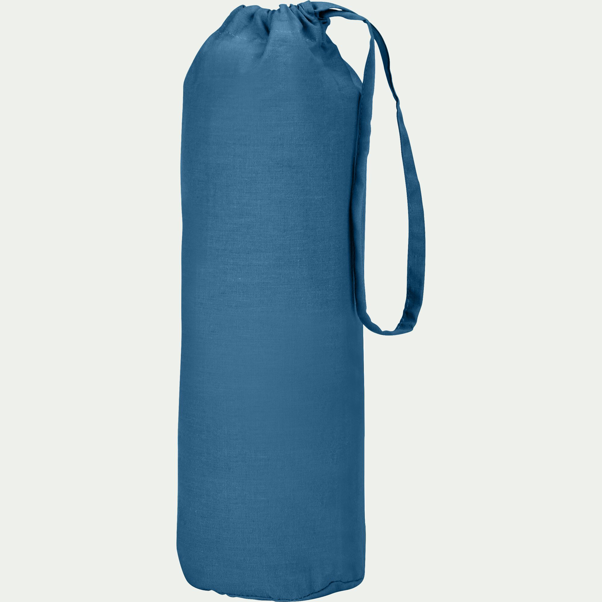 CALANQUES - Drap housse en coton 180x200cm B30cm - bleu figuerolles