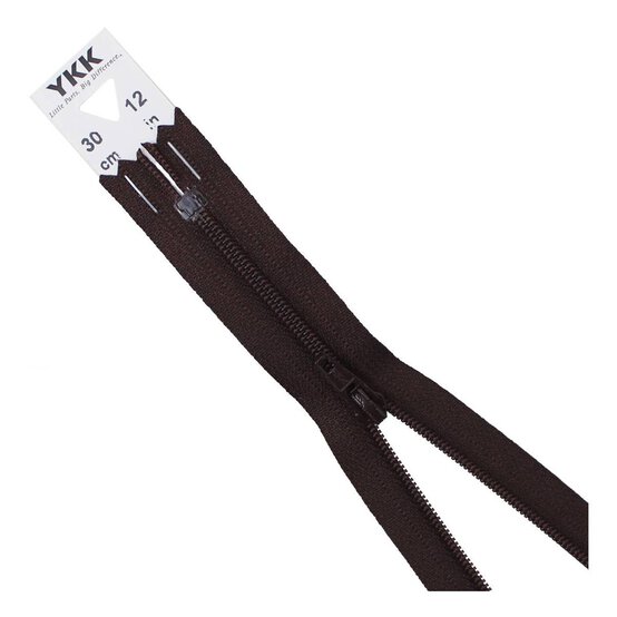 YKK Brown Dress and Skirt Zip 30cm