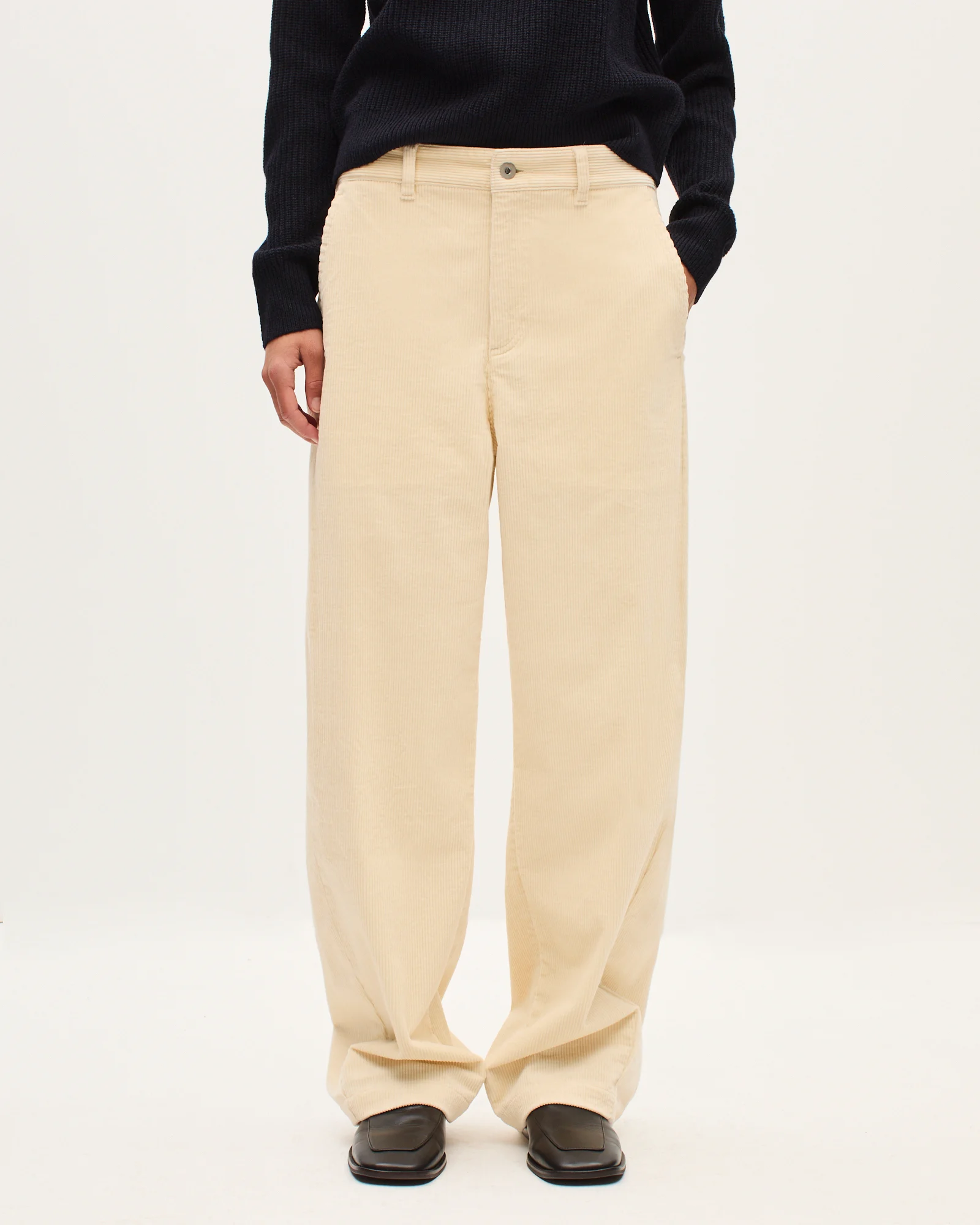 Pantalon barrel en velours côtelé