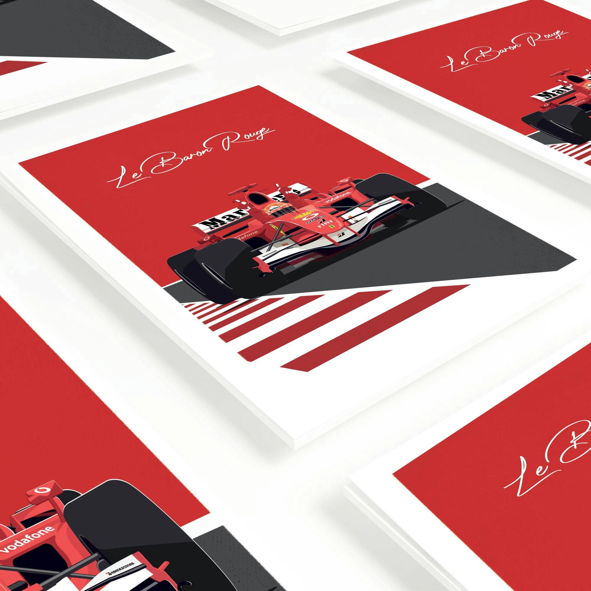 AUTO-MOTO - Affiche Formule 1 - Le Baron Rouge 40 x 60 cm