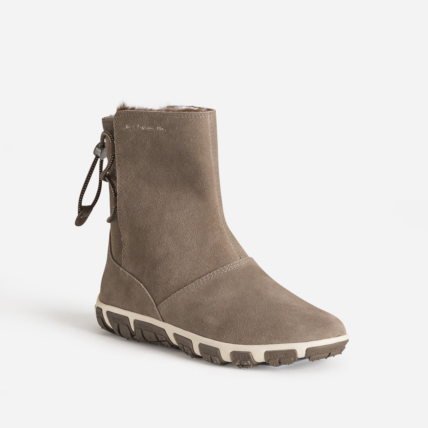 Boots TBS taupe cuir velours fourré