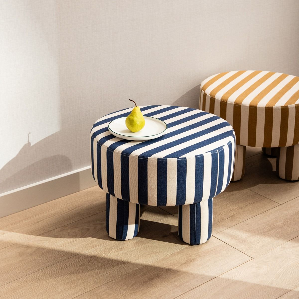 Pufa LUMEN niebiesko-biała 50x50x37 cm