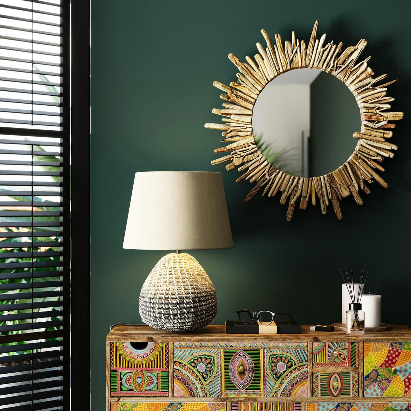 LEGNO - Miroir rond en bois D82