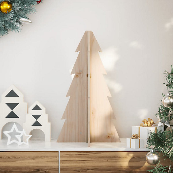 Arbre de Noël en bois pour décoration 69,5cm bois massif de pin vidaXL
