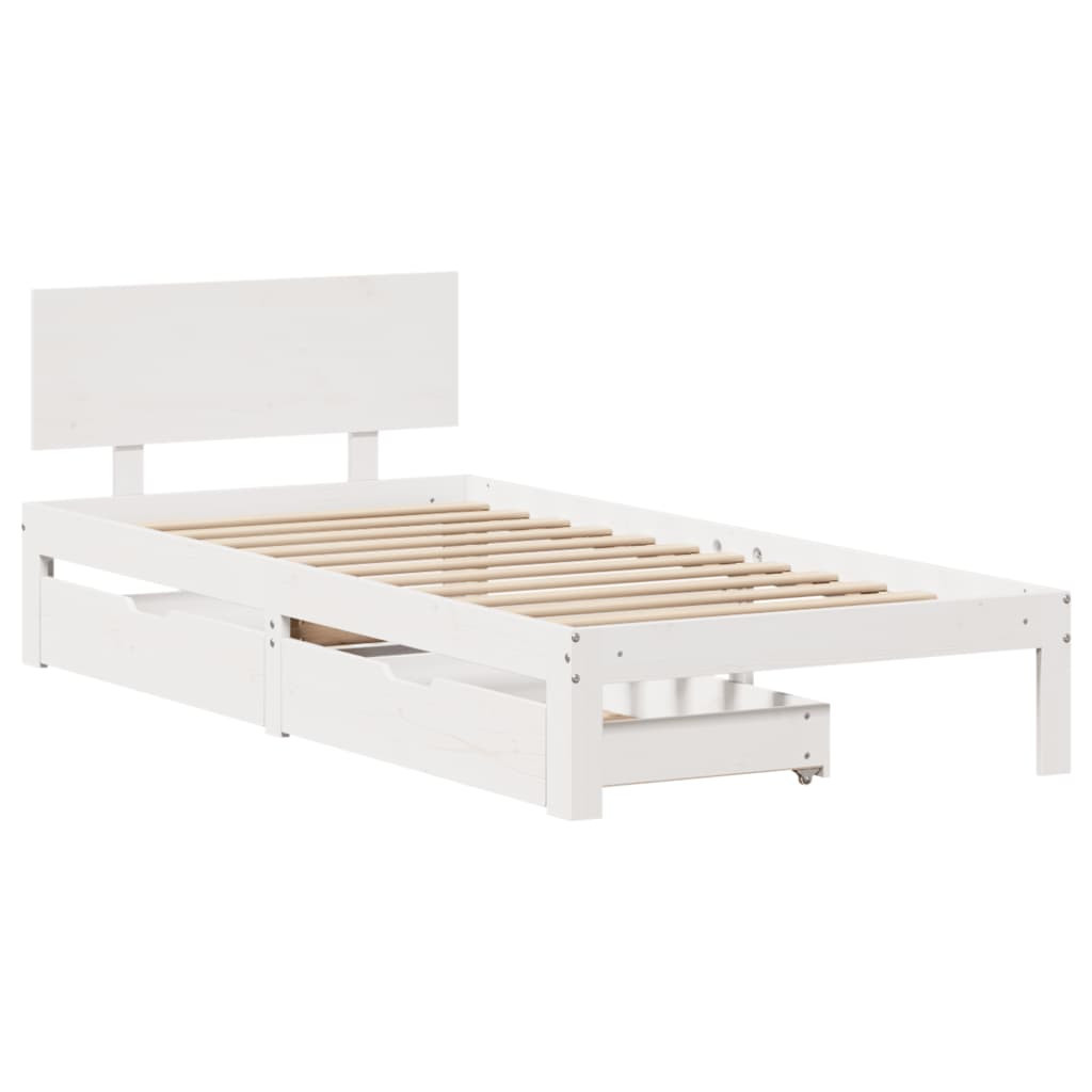 Łóżko Drewniane Rama Łóżka Sofa Biała Do Sypialni Pokoju 90x200 cm