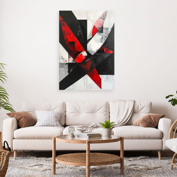 Obraz do salonu biura kuchni, Abstrakcja Geometryczna Czerwony 20x30
