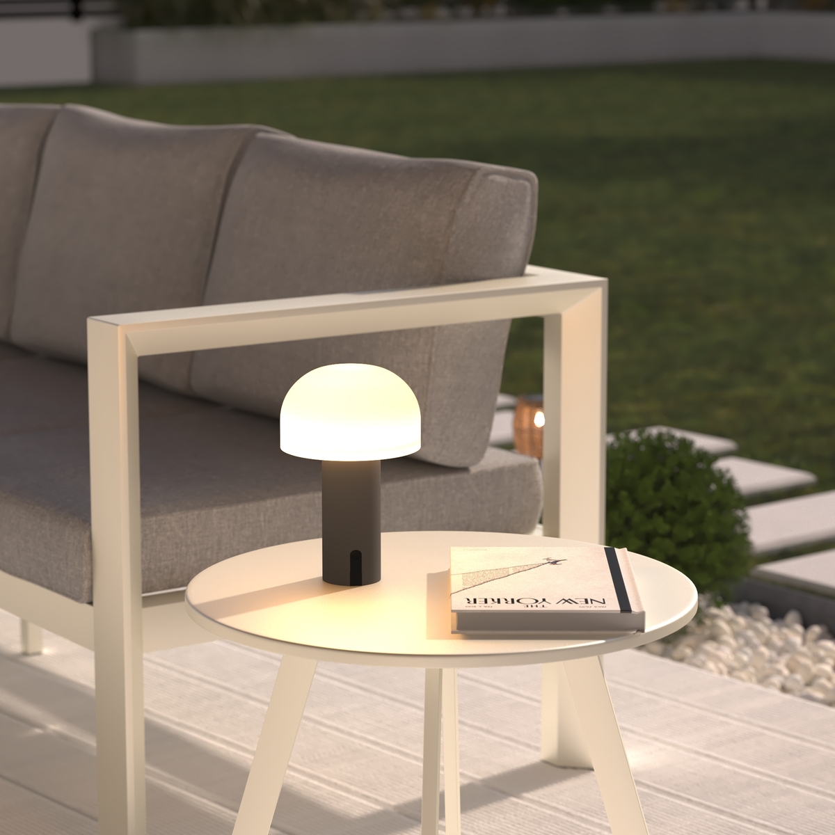 LED USB outdoor lamp "Jany" Graphite, H. 22 cm