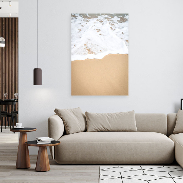 Obraz do salonu sypialni biura, Plaża morze fale natura beżowy 20x30