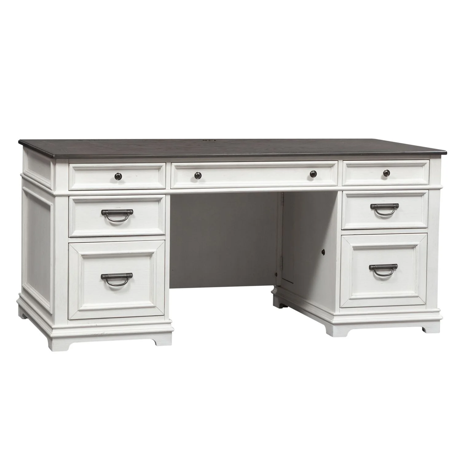 Allyson Park Wirebrushed White Charcoal Desk