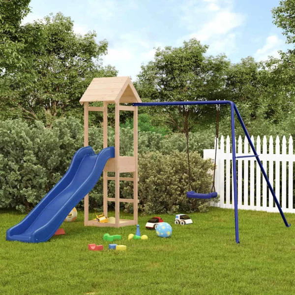 VidaXL ogrodowy plac zabaw BrązDrewno sosnowe