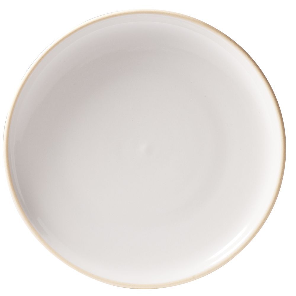 Assiette à dessert ronde faïence gris bord crème Ø20cm
