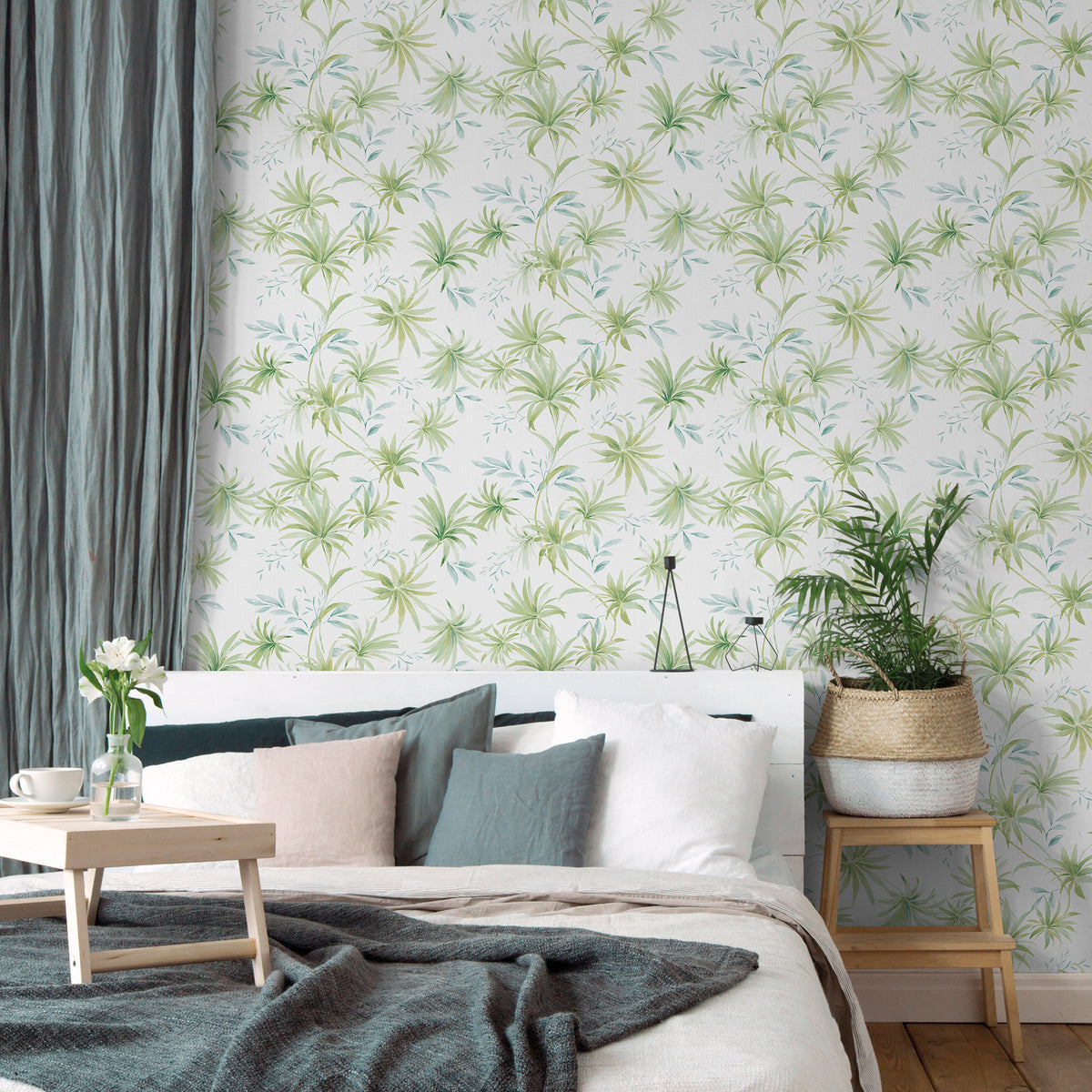 Sanders & Sanders behang bladeren groen en grijs - 53 cm x 10 m - 640227