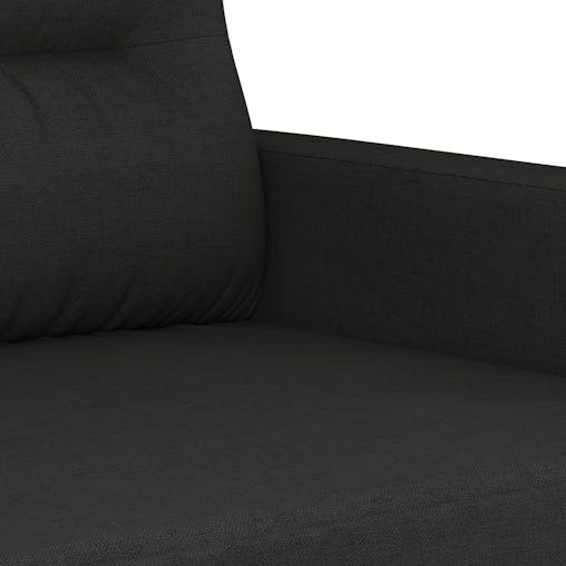 NNEVL 2 Piece Sofa Set with Pillows Black Fabric