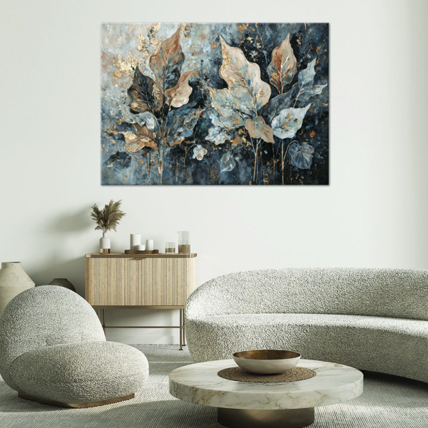 Feeby Obraz na płótnie, Liście W Stylu Glamour 60x40