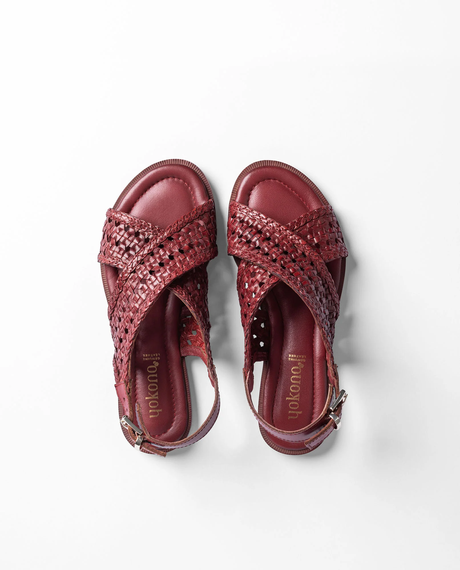 Sandalia plana CRES-252 burdeos