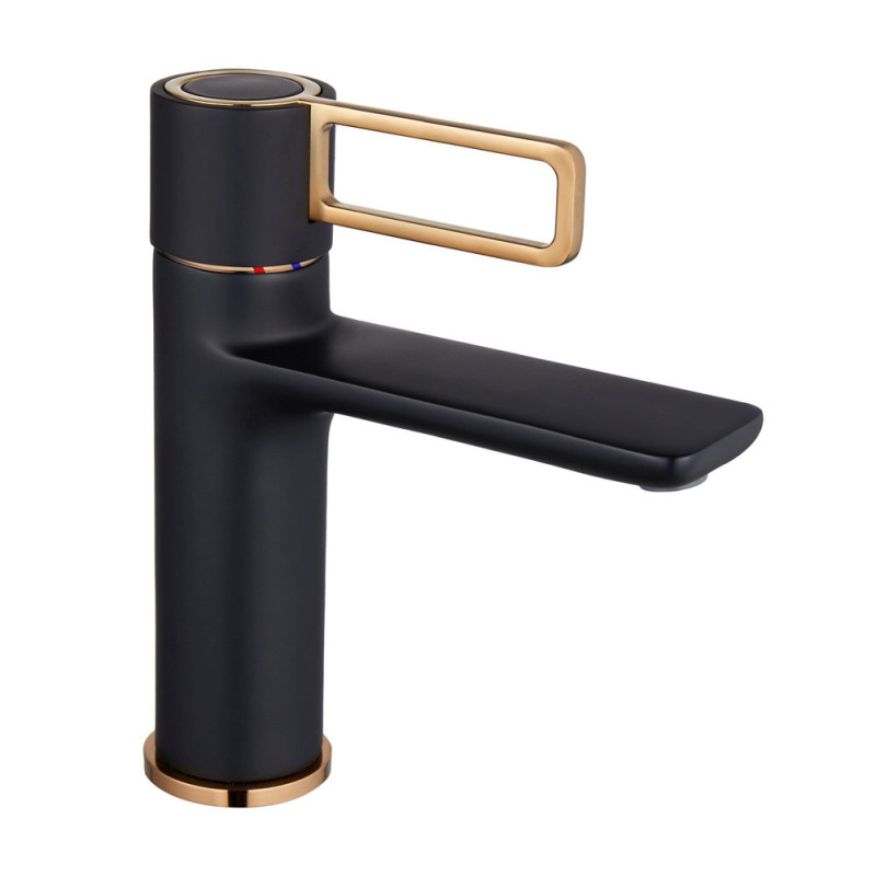 Mitigeur pour lavabo Estic noir et or rose ROUSSEAU