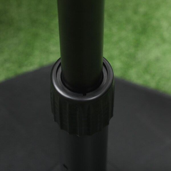 Outsunny 48lbs Patio Umbrella Base, Heavy Duty Concrete Outdoor Umbrella Stand Holder, Black