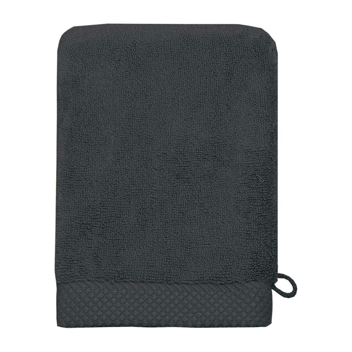 SENSOFT - 3 gants de toilette zéro twist 560gr/m²  anthracite 16x22 cm