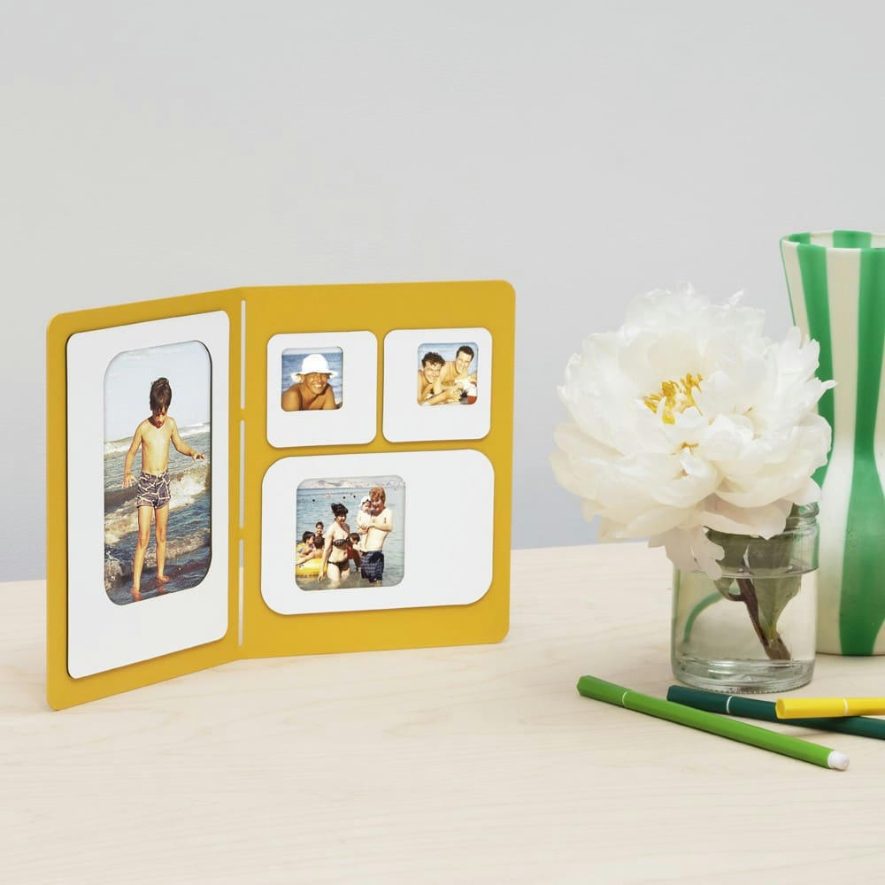 - Porte photos c4 acier jaune