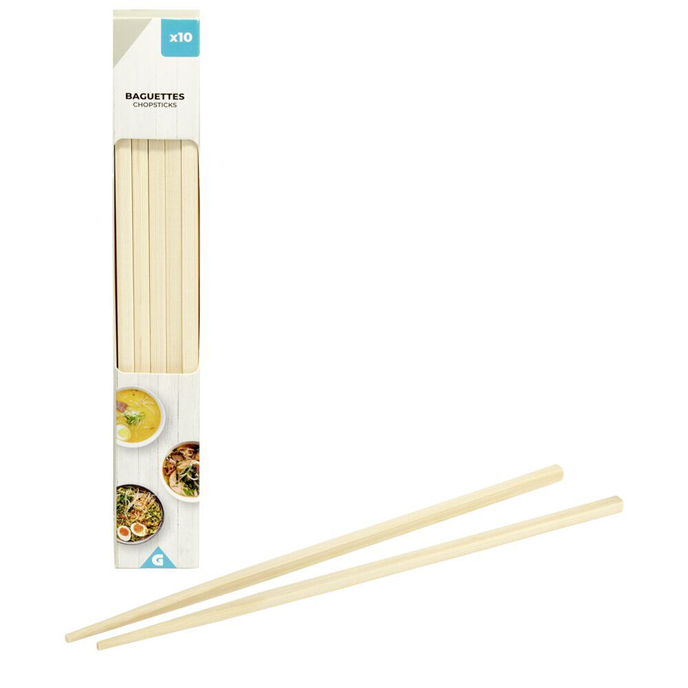 Lot de 10 baguettes en bambou L22,5cm