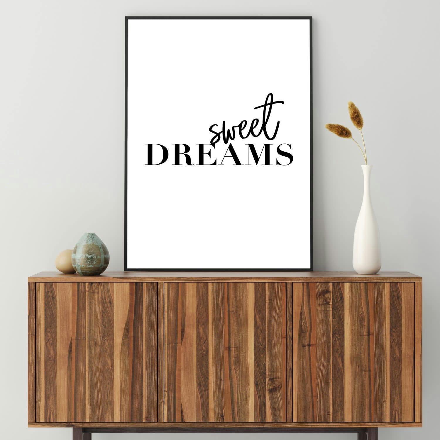 TEXTO - Affiche avec cadre noir - Sweet Dreams - 30x40