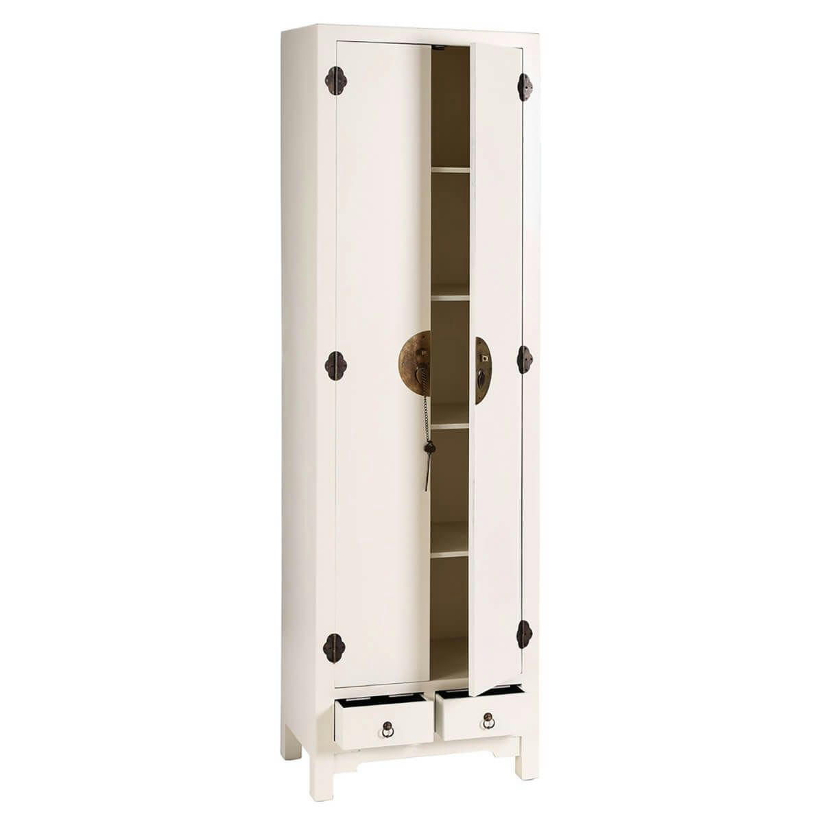 IVANA - Armoire  2 portes 2 tiroirs coloris blanc