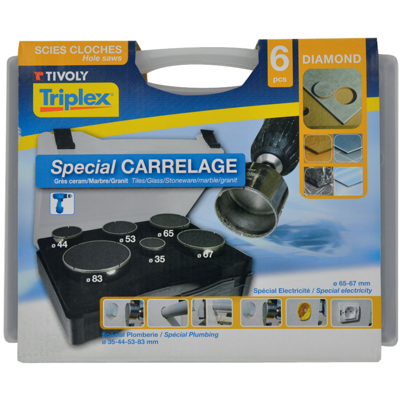 Set de scies cloches diamant 6 pièces TIVOLY