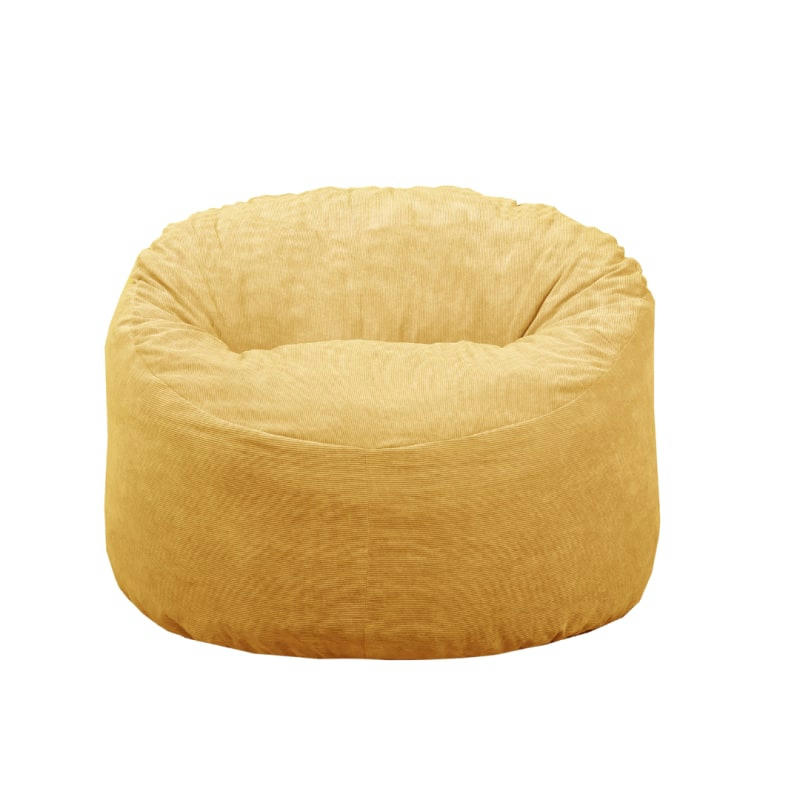 - Pouf  Velours Côtelé Jaune  100 cm