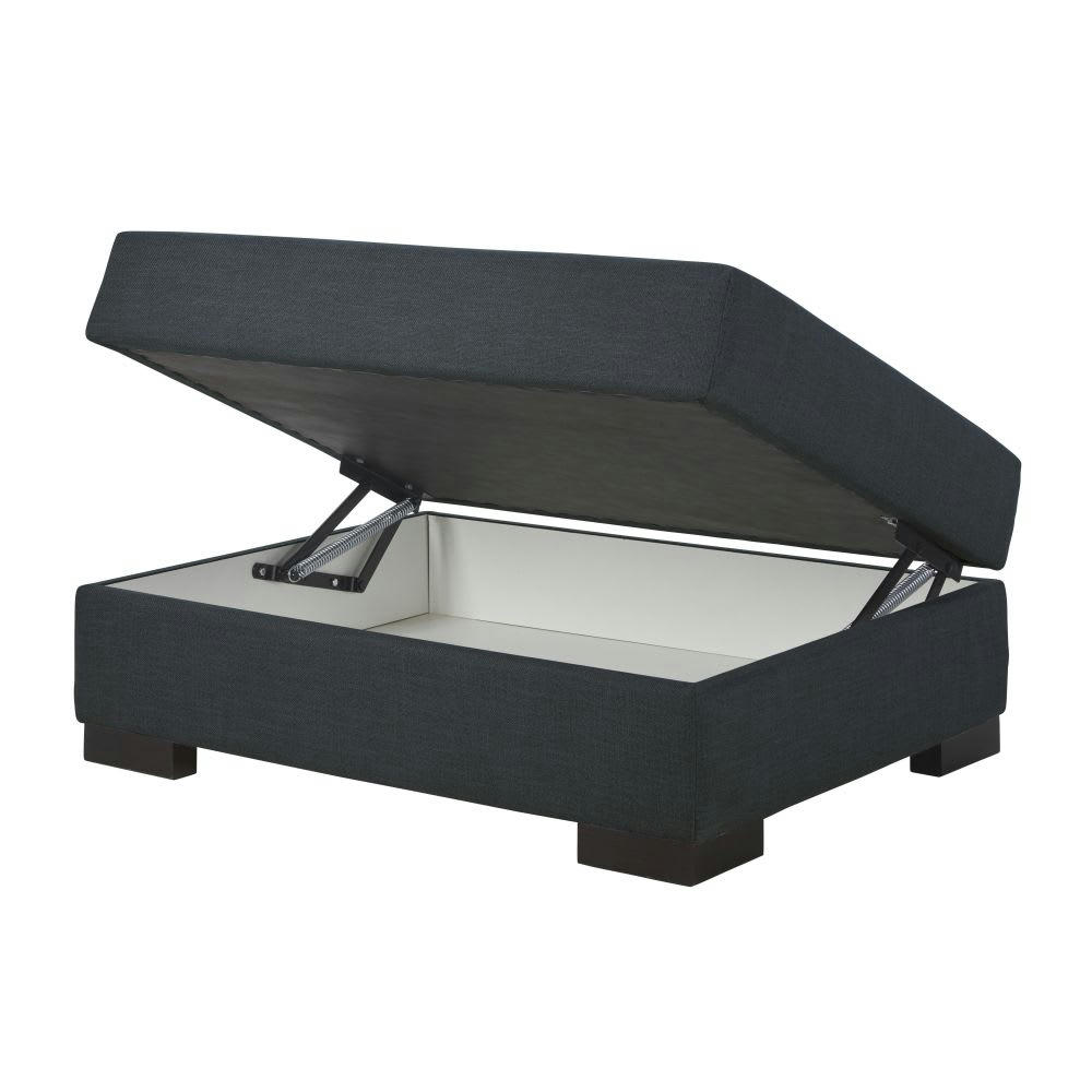 Terence - Pouf pour canapé modulable avec coffre de rangement gris anthracite