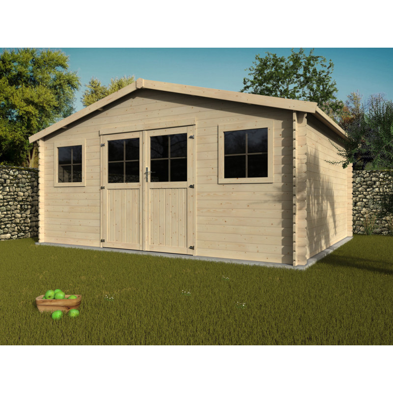 Abri de jardin en bois Florian 28 mm 5,09 x 4,02 m DÉCOR ET JARDIN