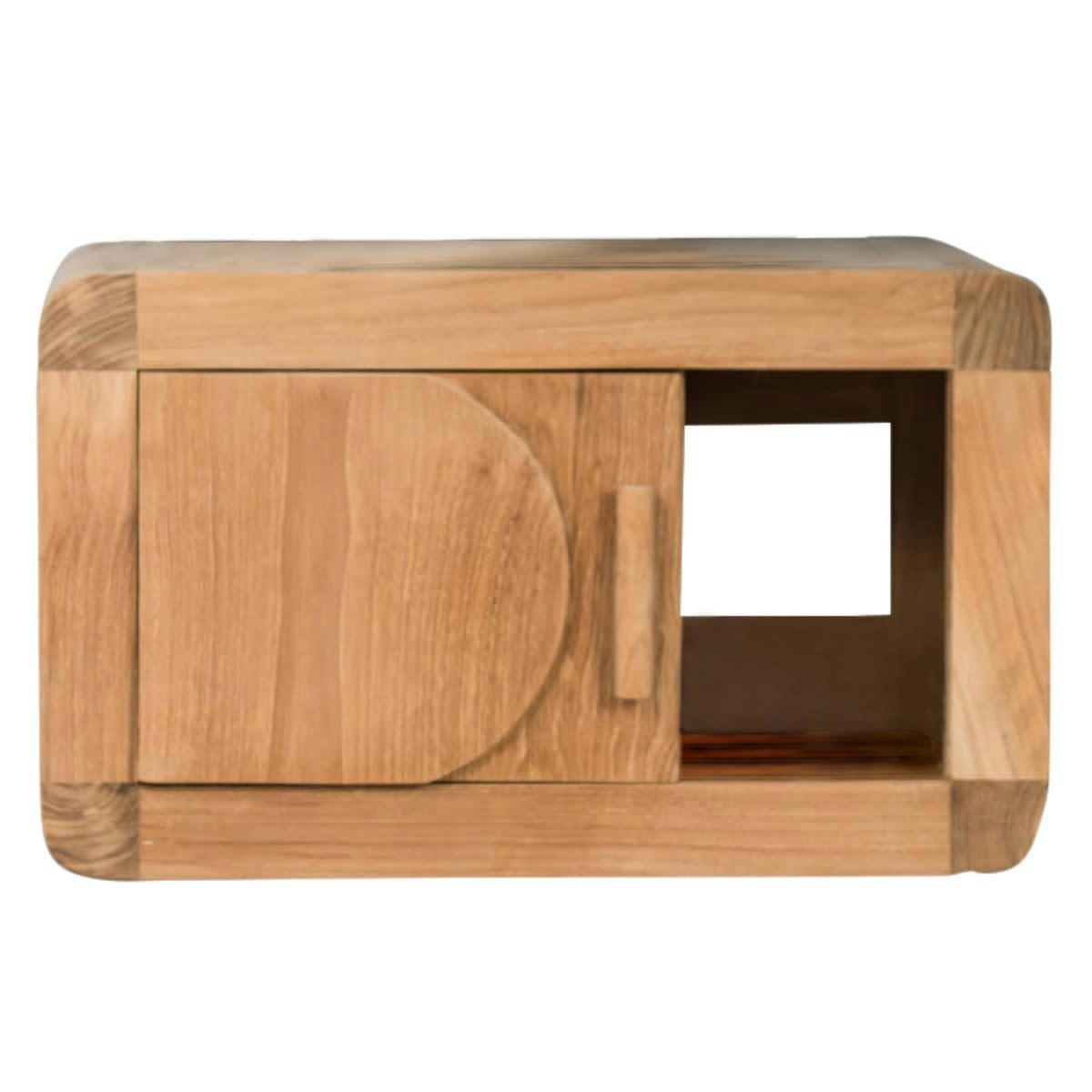 - Meuble de salle de bain suspendu en teck L50cm