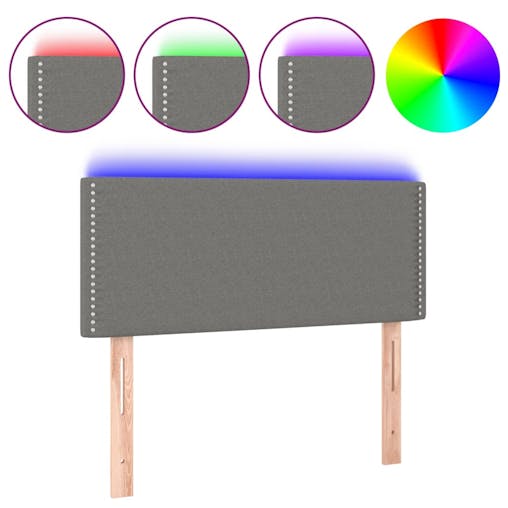 NNEVL LED Headboard Dark Grey 100x5x78/88 cm Fabric