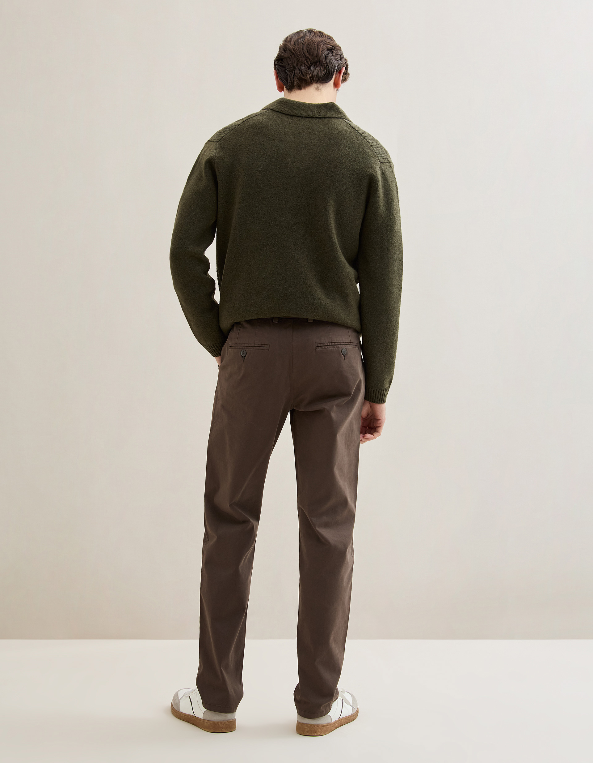 Calças Chino Slim, Homem, Castanho Escuro