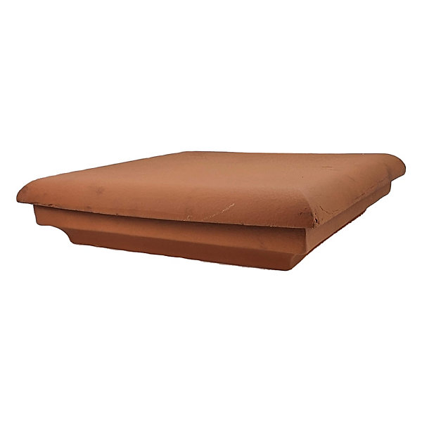 Kit Chapeau Pilier 46x46 Plat Bords Arrondis Arqué De 2 Pièces - Rouge