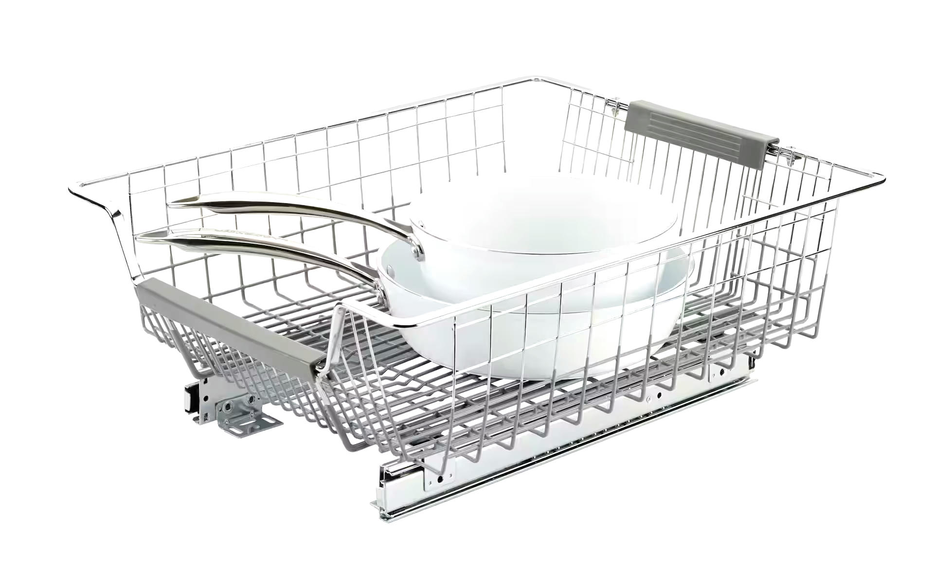 Type A Stay Expandable Pull-Out Storage Drawer/Basket For Kitchen Cupboard/Cabinet, Chrome