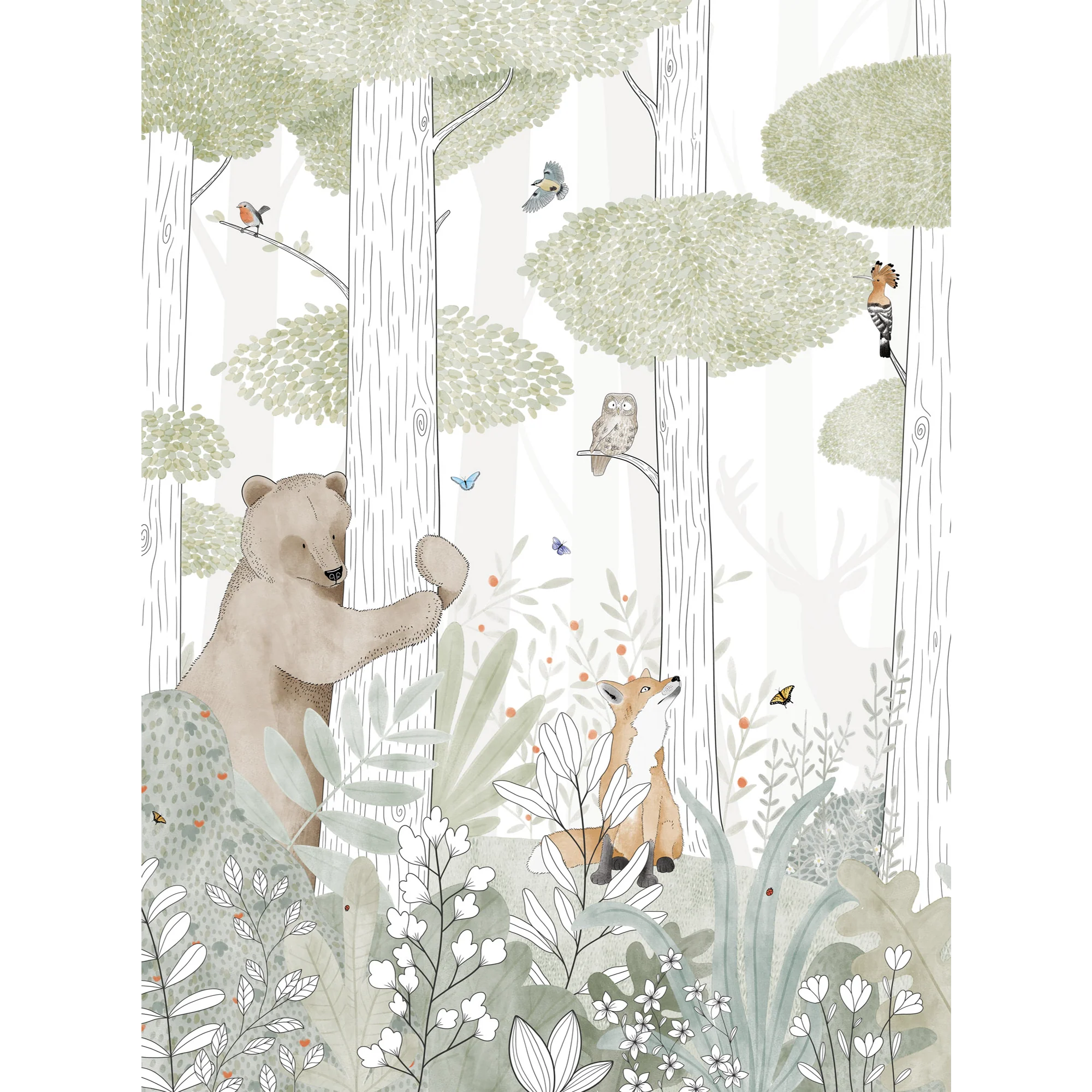 Papier peint panoramique L CALM FOREST SMALL LIFE 200 x 270 cm