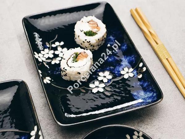 Zestaw do sushi dla 2 osób (4 el.) z pałeczkami Tokyo Design Studio - Sakura Cobalt Blue 33821