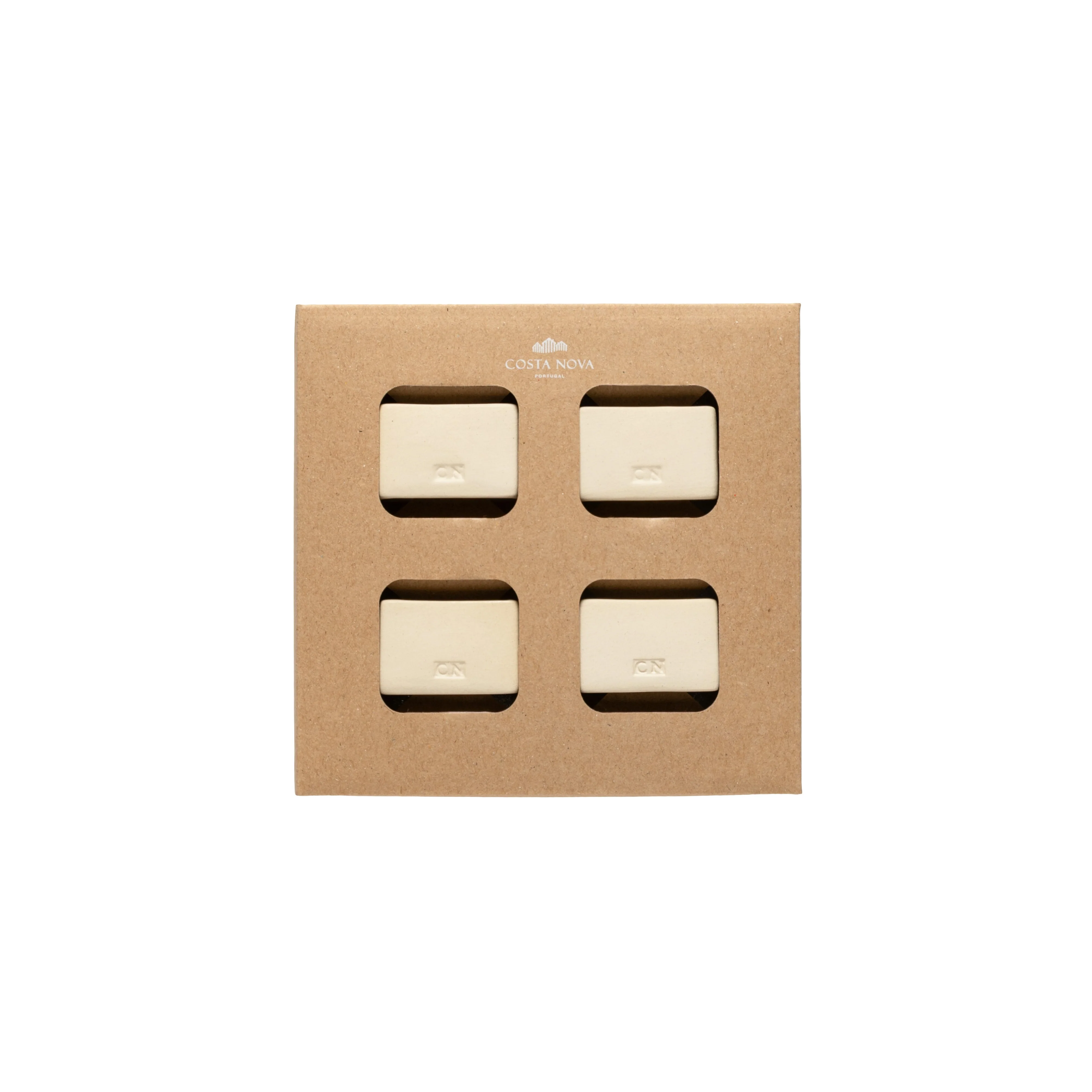 Set 4 Rectangular Ceramic Napkin Rings Napkin Ring
