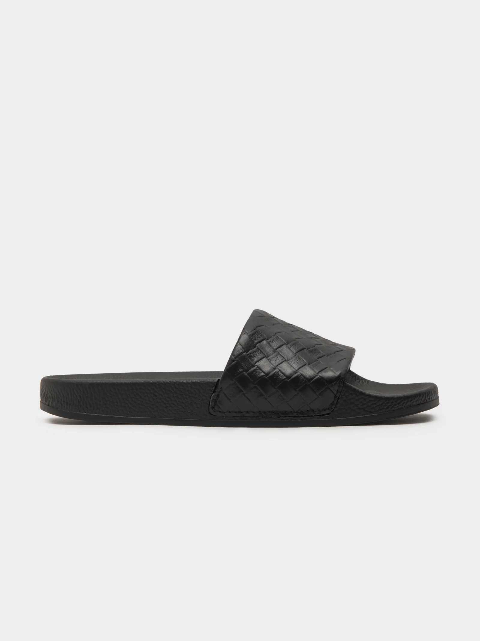 Womens 1908 Woven Leather Slides