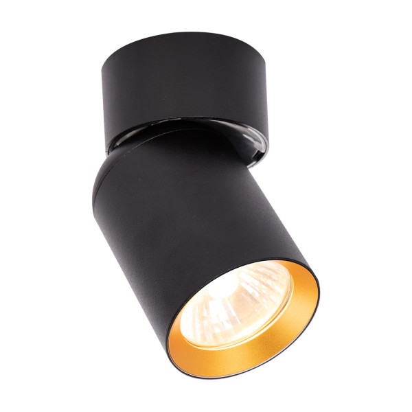 Spot okrągły czarno-złoty Andy 1xGU10x10W wym:11,5x6x6cm IP20 Milagro