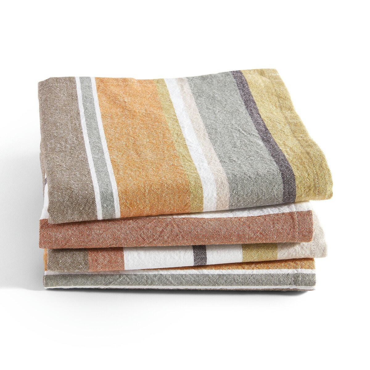 Serviettes de table coton bio tissé-teint, Antika