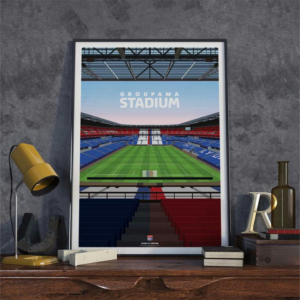 FOOT - Affiche Foot - Olympique Lyonnais - Groupama Stadium 30x40cm