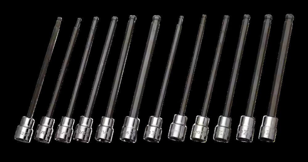 MAXIMUM Long Arm Ball End Hex Bit Socket Set, 12-pc