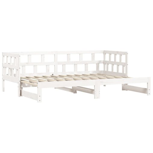 NNEVL Daybed with Trundle White 90x190 cm Solid Wood Pine